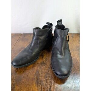 Ugg Aureo II Black Leather Ankle Zipper  Boot Booties Women’s Size 7